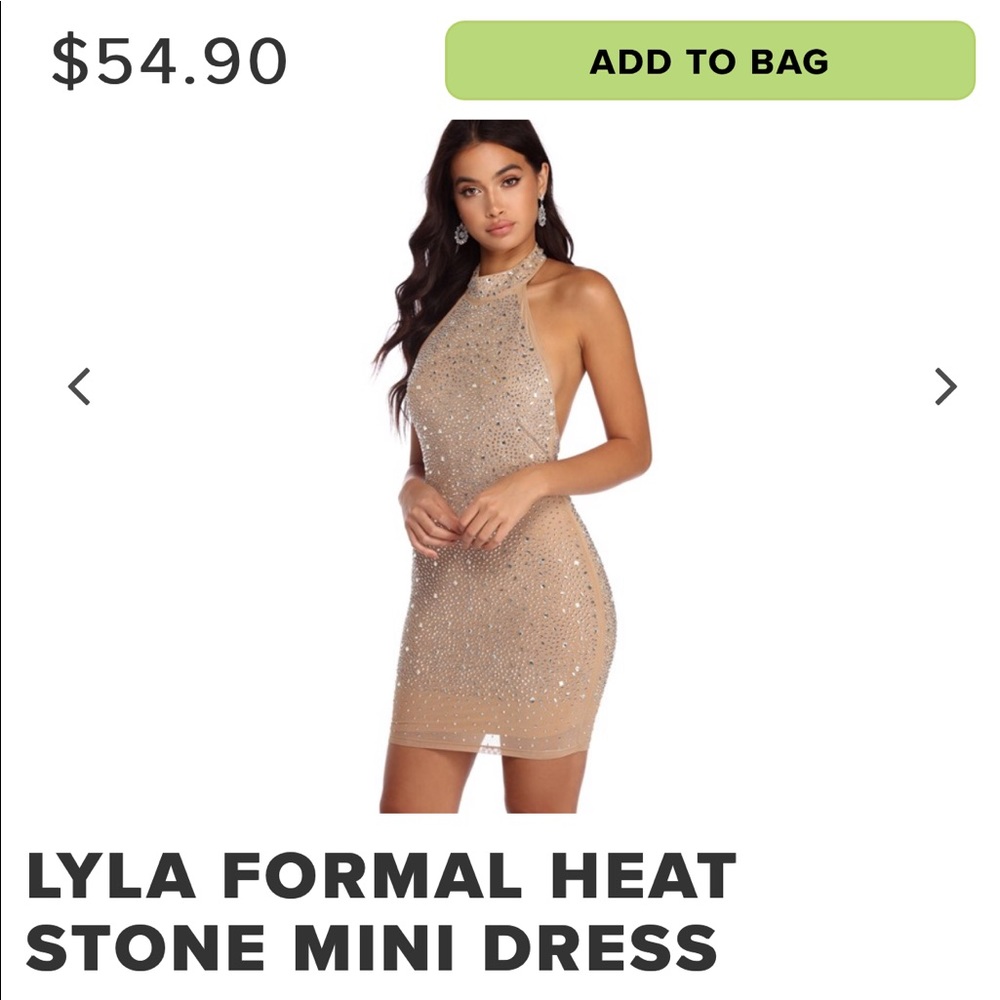 Nude rhinestone dress